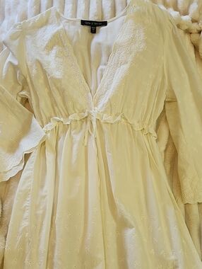 Karen Kane Cream Eyelet Tie-Waist Maxi Dress